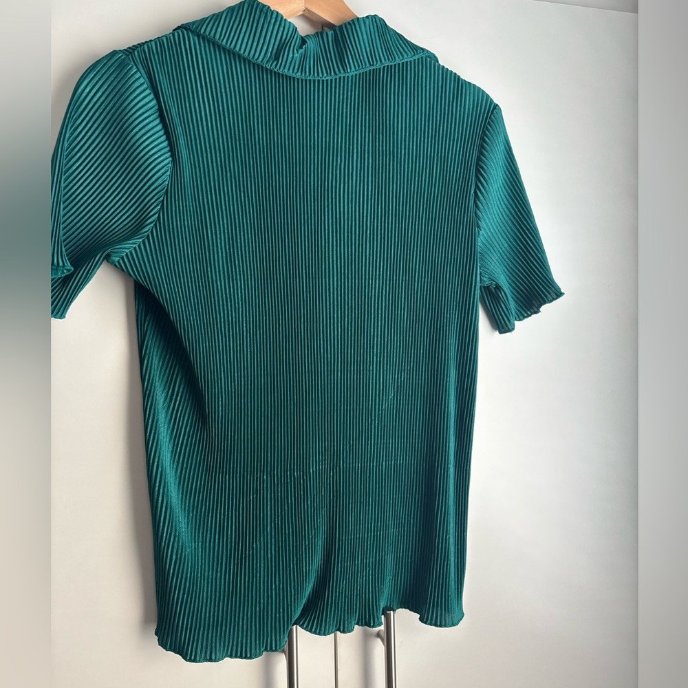 Joie Teal Ribbed 2 piece set Blouse w/ Pants - Picture 5 of 7